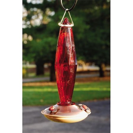 Woodlink WoodLink WLH12 Brushed Copper Hummingbird Feeder - jewel cut glass medium 24911